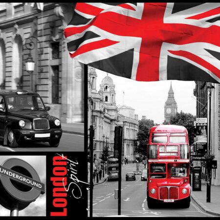 Fotomural Londres Autobús y Bandera 059 VE